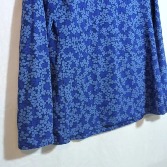 Gudrun Sjoden Flax Blue Ylva Pattern Cotton Long Sleeve Top Size Small - Picture 3 of 6